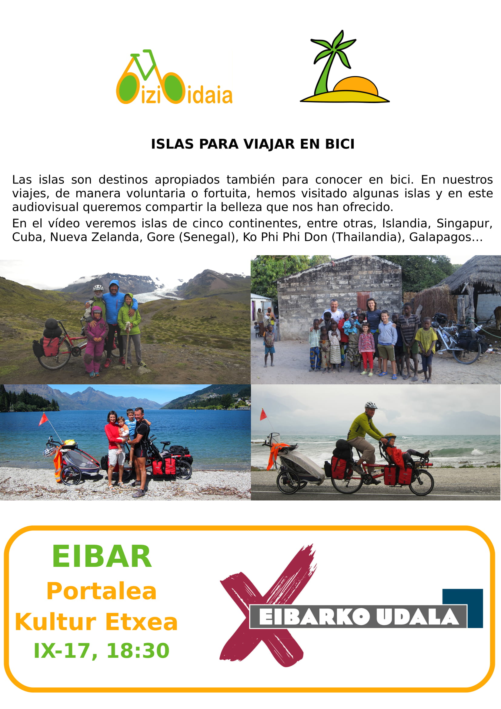 Charla audiovisual: Islas para viajar en bici