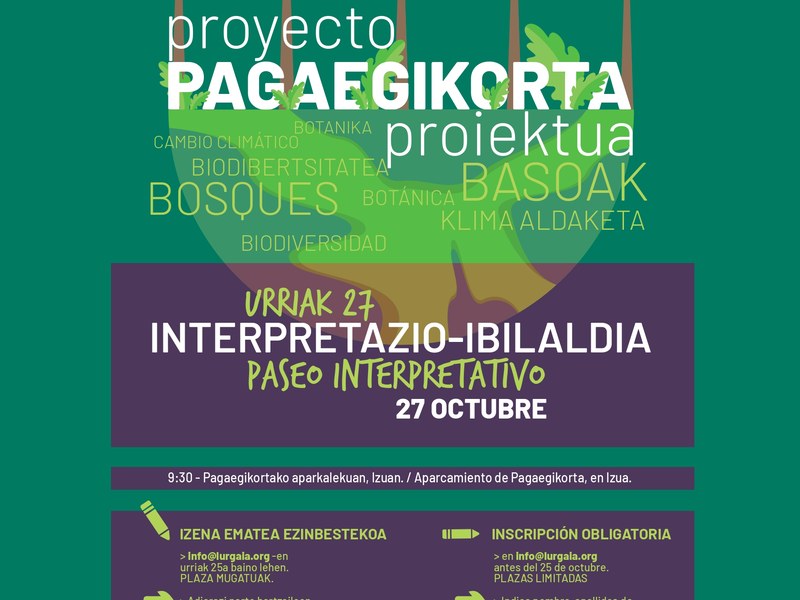 Paseo interpretativo: botánica, gestión forestal y cambio climático (Proyecto Pagaegikorta) cartel
