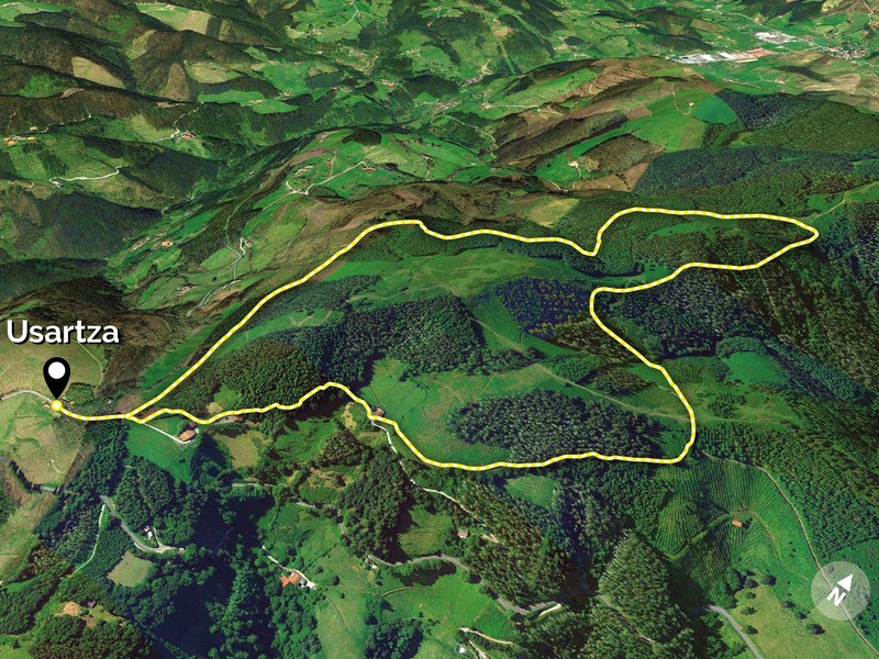 Ruta guiada de conocimiento del patrimonio natural de Eibar (en el entorno de Usartza-Kalamua) cartel