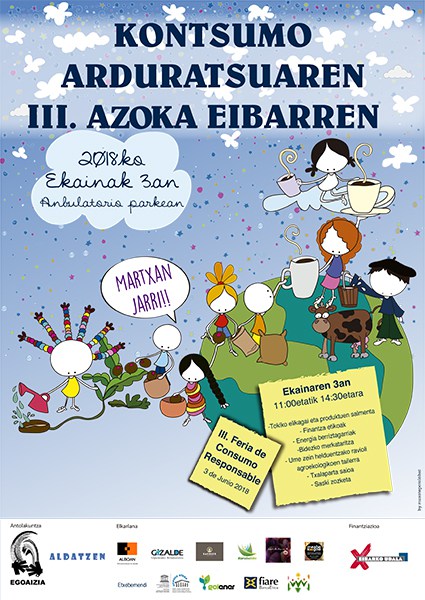 Eibar acogerá la III Feria de Consumo Responsable el próximo domingo, 3 de junio, en la plaza del ambulatorio