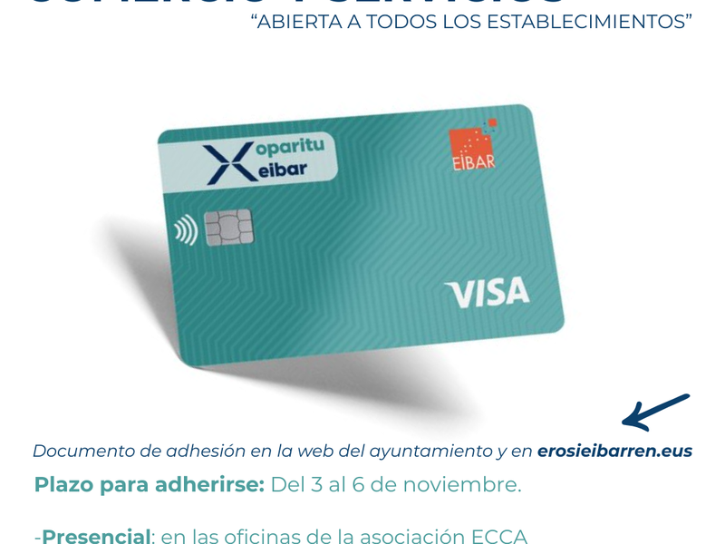 El Ayuntamiento de Eibar lanza una nueva campaña de bonos dirigida al sector comercial y de servicios de Eibar