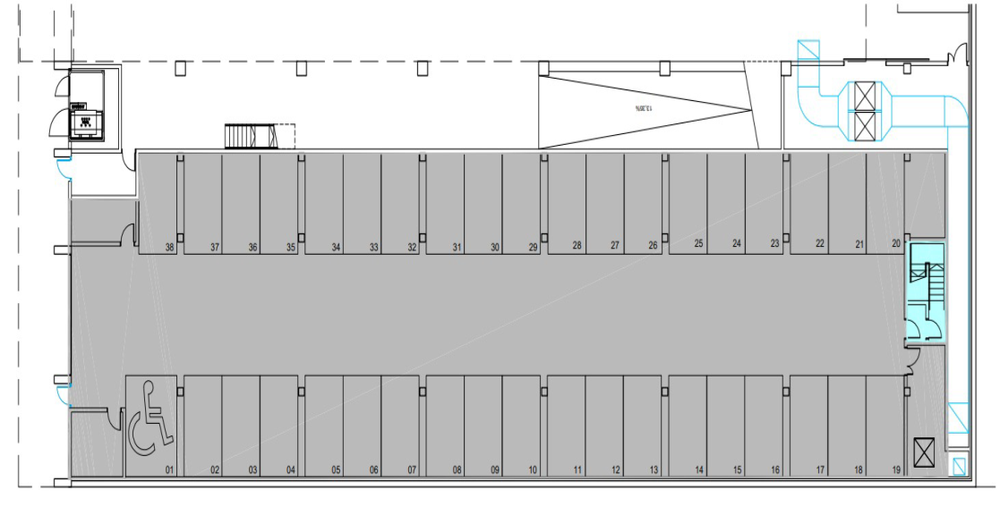 Plano de las plazas de los garajes de Ipurua.