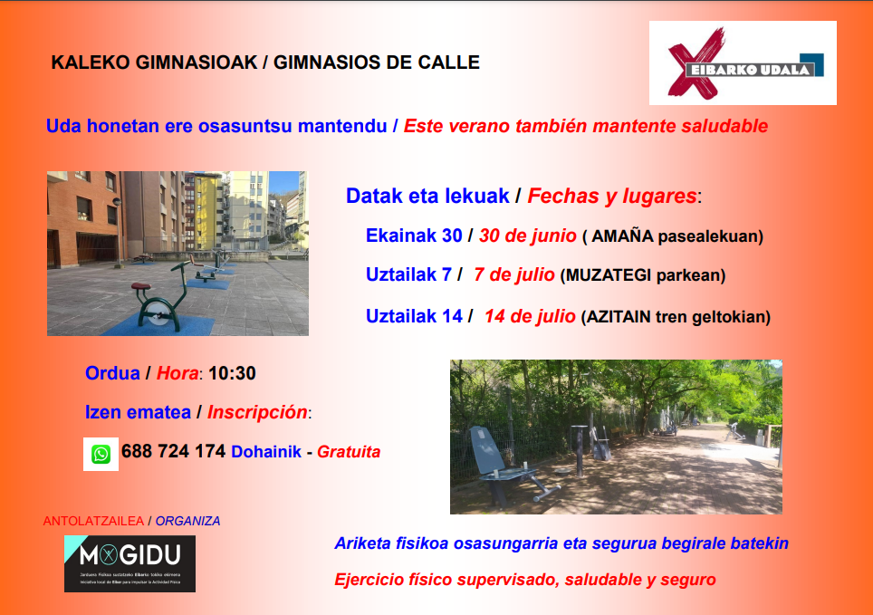 "Gimnasios de calle" para realizar ejercicio físico supervisado de una manera saludable y segura "Gimnasios de calle" para realizar ejercicio físico supervisado de una manera saludable y segura.