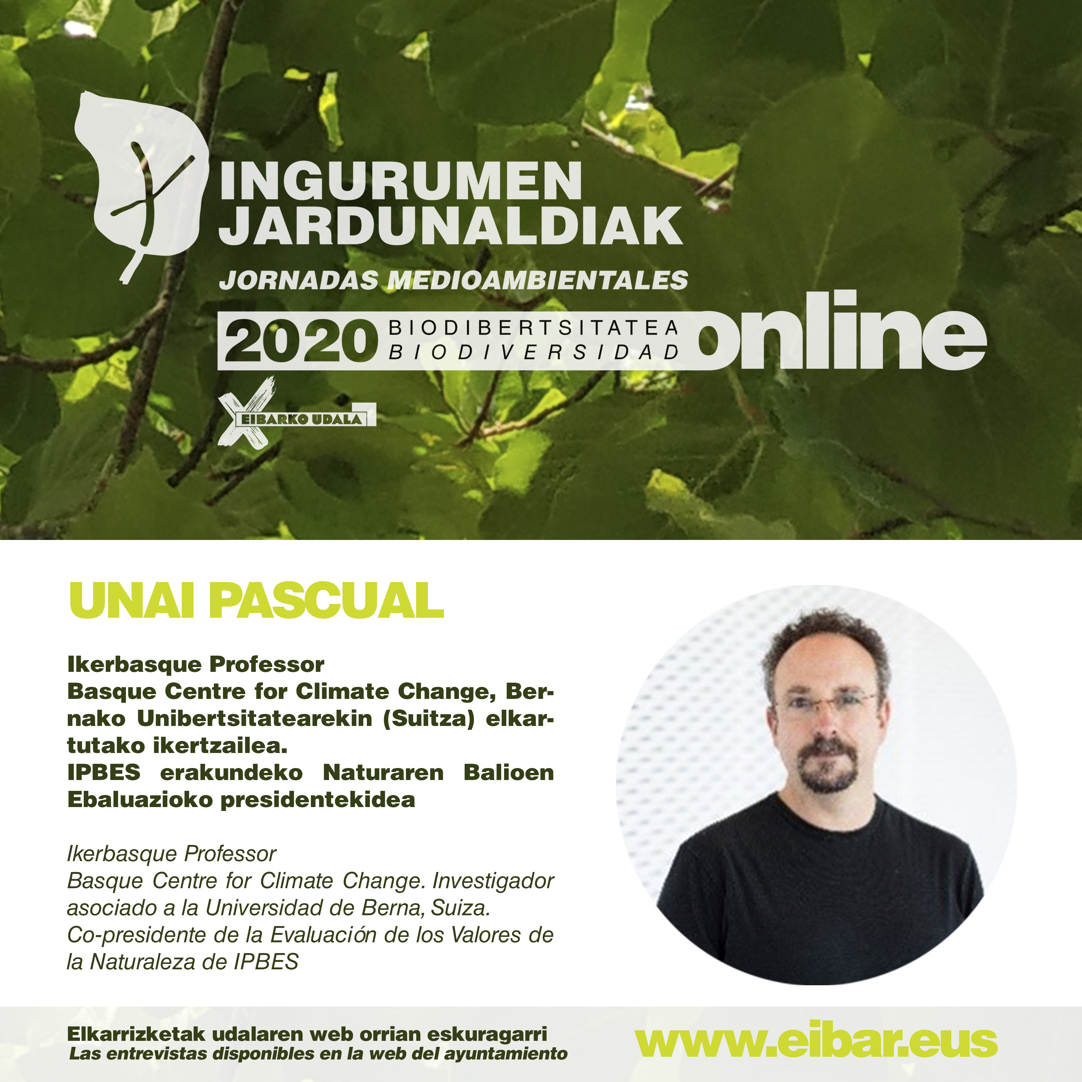 Jornadas Medioambientales: "Ante el reflejo de la crisis socioecológica", entrevista realizada a Unai Pascual