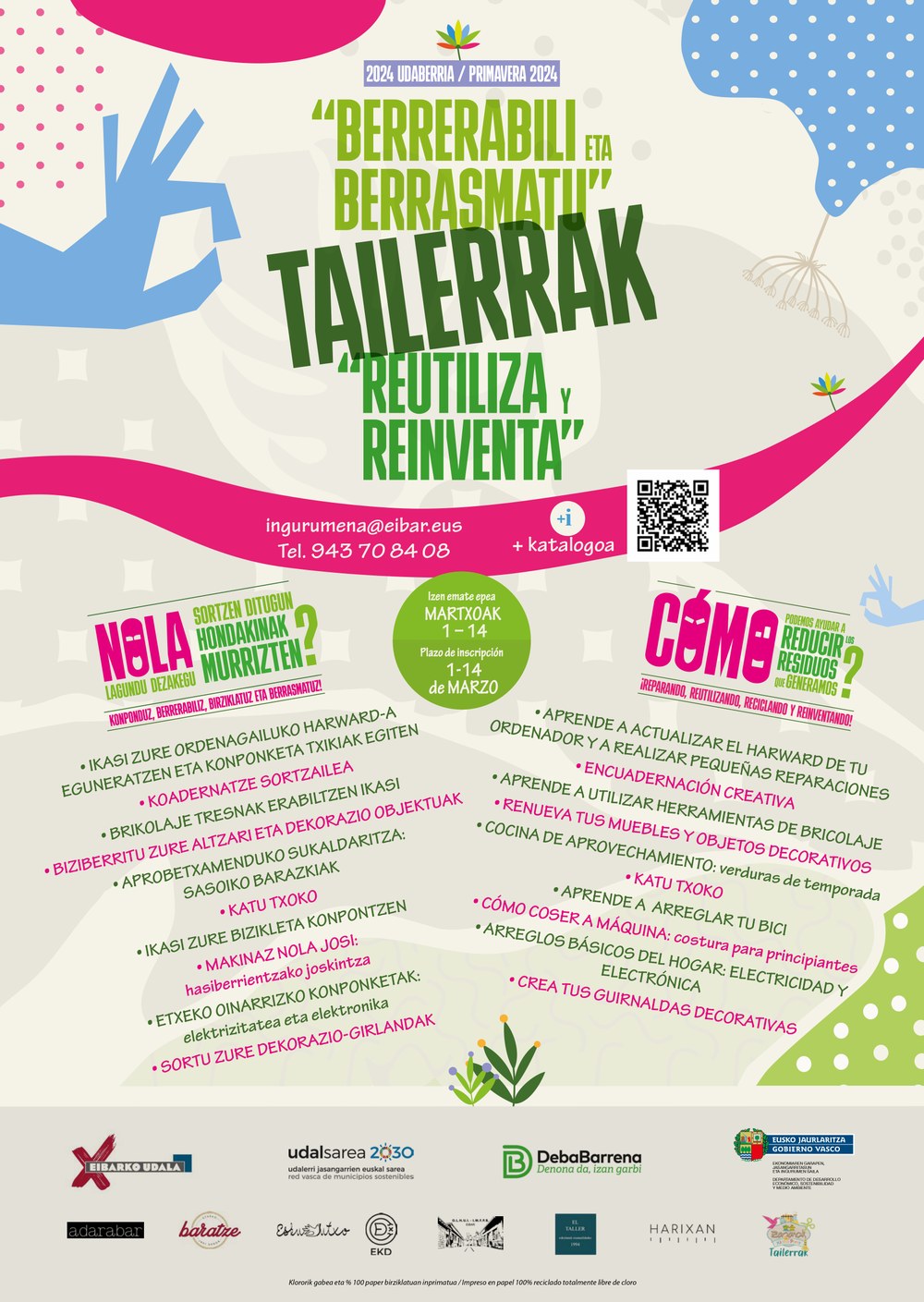 Listas de talleres "Reutiliza y Reinventa" kartela