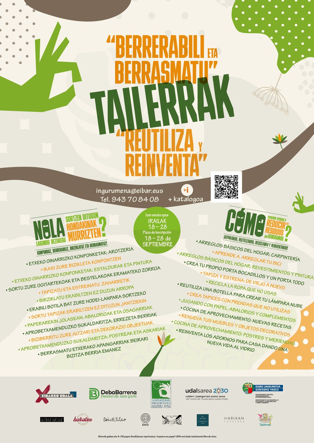 Listas de admitidos en tres talleres “Reutiliza y Reinventa” irudia