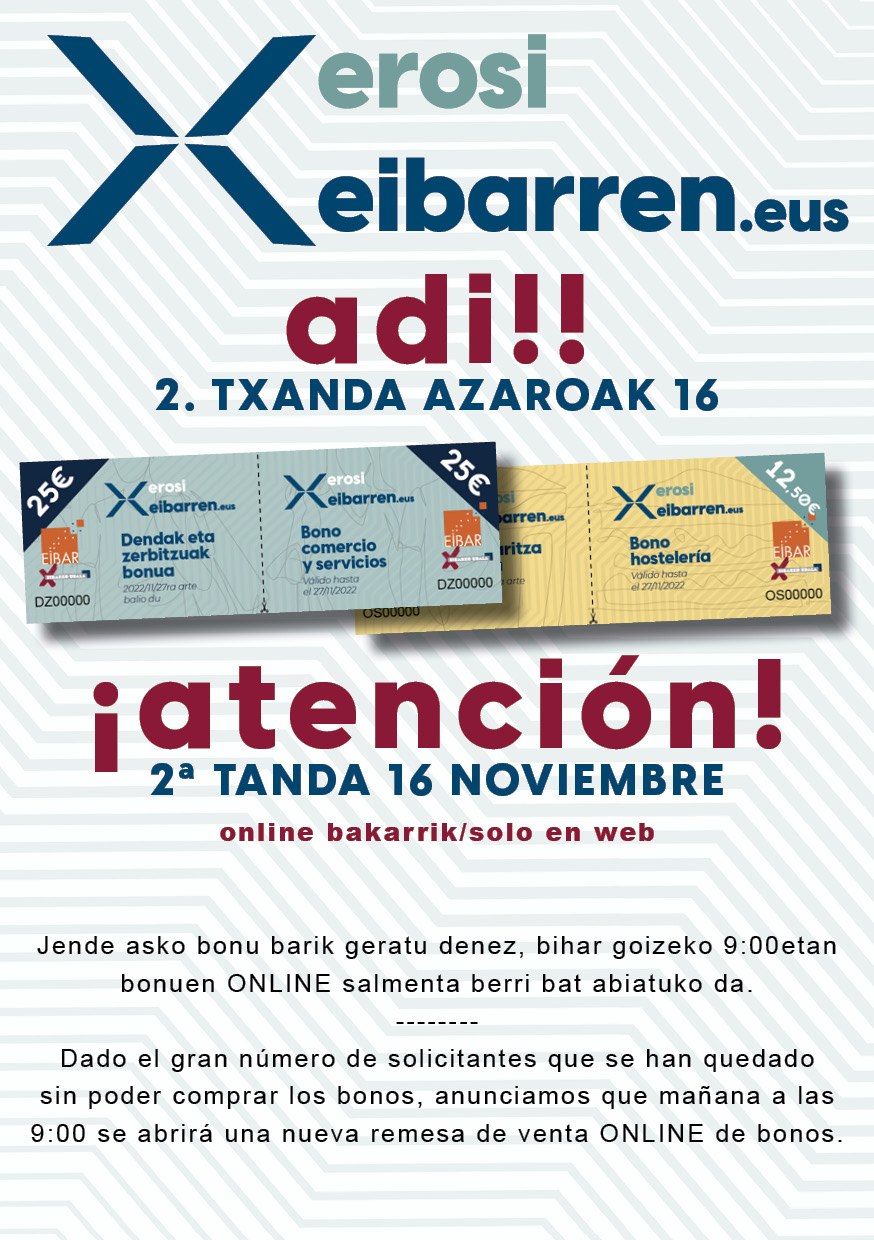 Mañana, nueva remesa de bonos a la venta Mañana, nueva remesa de bonos a la venta