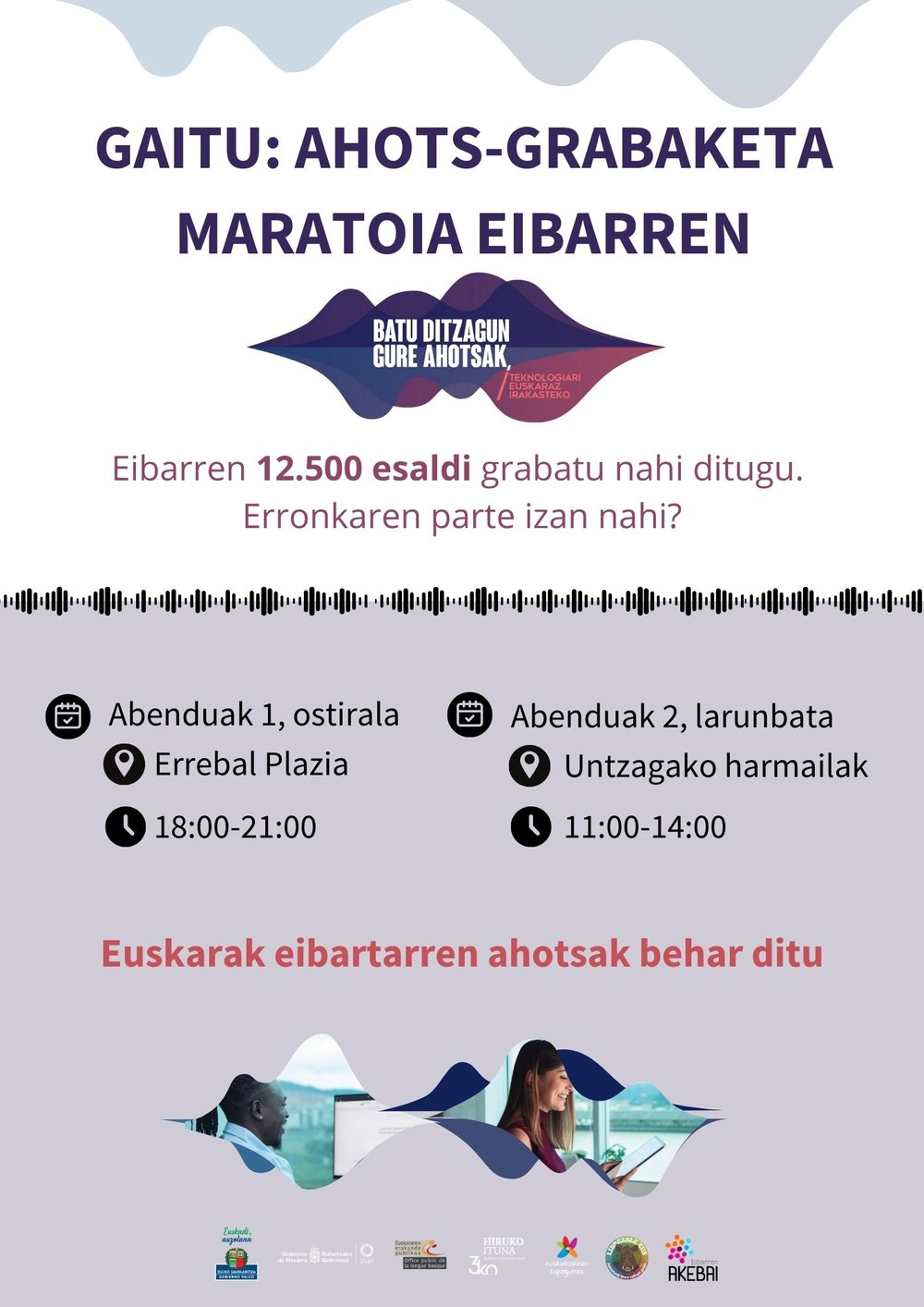 Maratón de grabación de voz "Gaitu" en Eibar Cartel del maratón de grabación de voces Gaitu