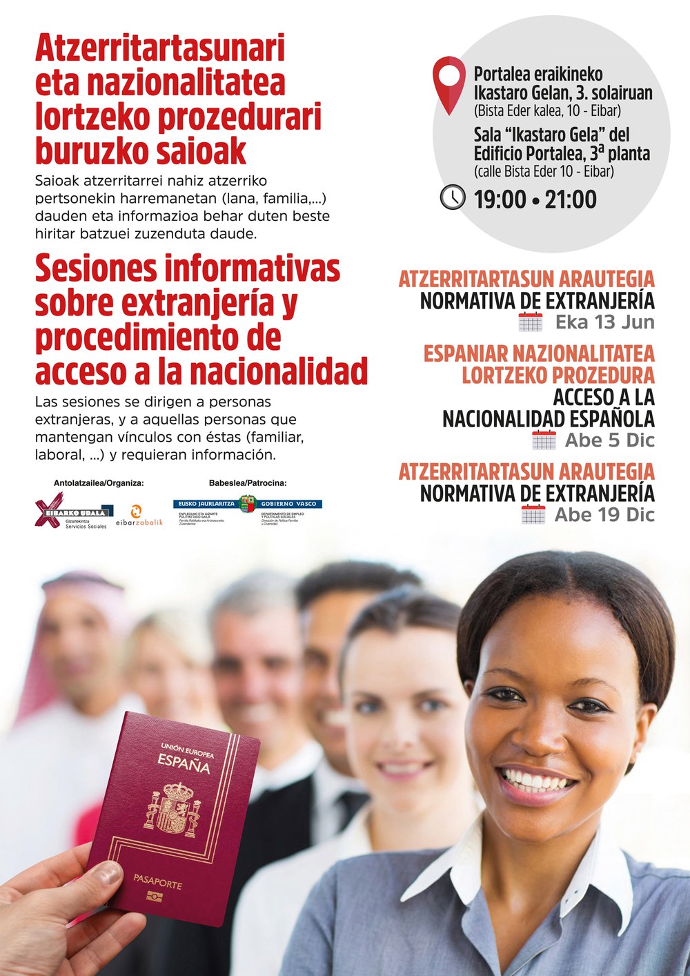 Portalea acogerá una charla informativa sobre el acceso a la nacionalidad el 5 de diciembre