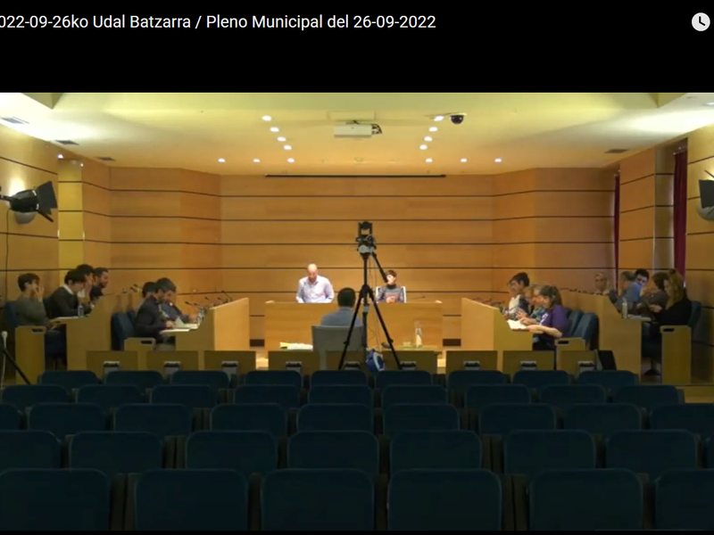 Imagen de la sesión de Pleno del 26 de septiembre de 2022.