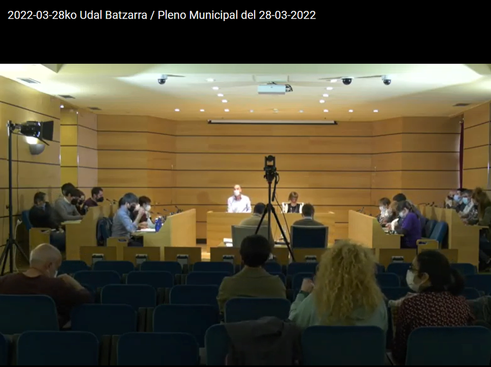 Propuestas aprobadas por el Pleno Municipal del 28 de marzo de 2022 Imagen del Pleno Municipal celebrado el 28 de marzo de 2022.