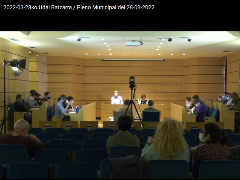 Imagen del Pleno Municipal celebrado el 28 de marzo de 2022.