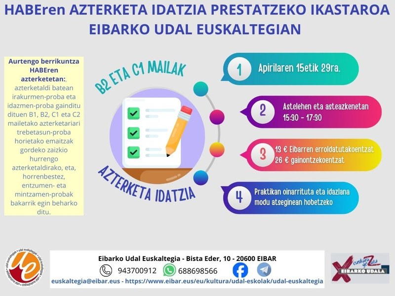 Curso para la preparación de la prueba escrita de los exámenes de HABE Curso preparación prueba escrita