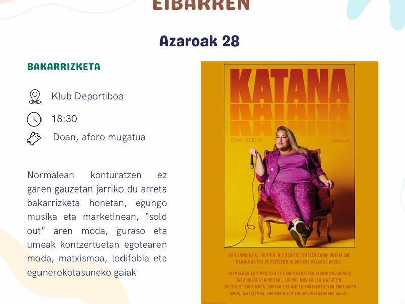 Cartel del monólogo de Ana Goitia
