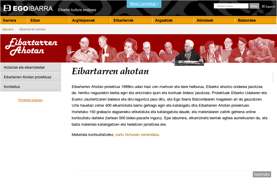 Actualizado el archivo público oral Eibartarren Ahotan