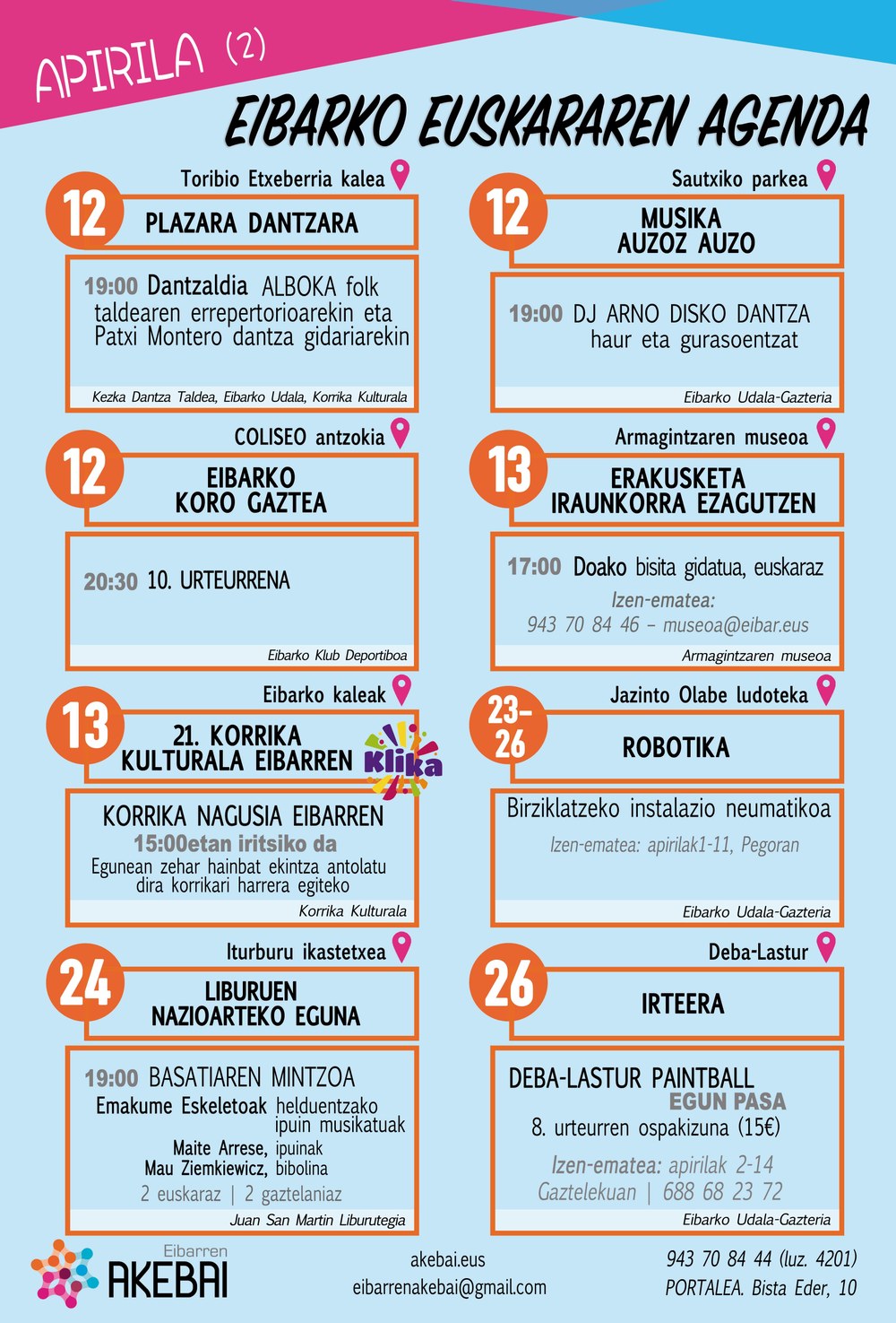 Agenda del euskera. Abril