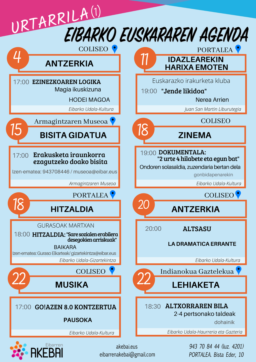 Agenda del euskera. Enero Agenda de enero
