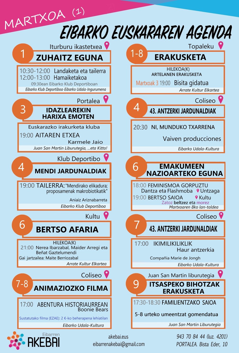 Agenda del euskera. Marzo Agenda del euskera. Marzo 2020