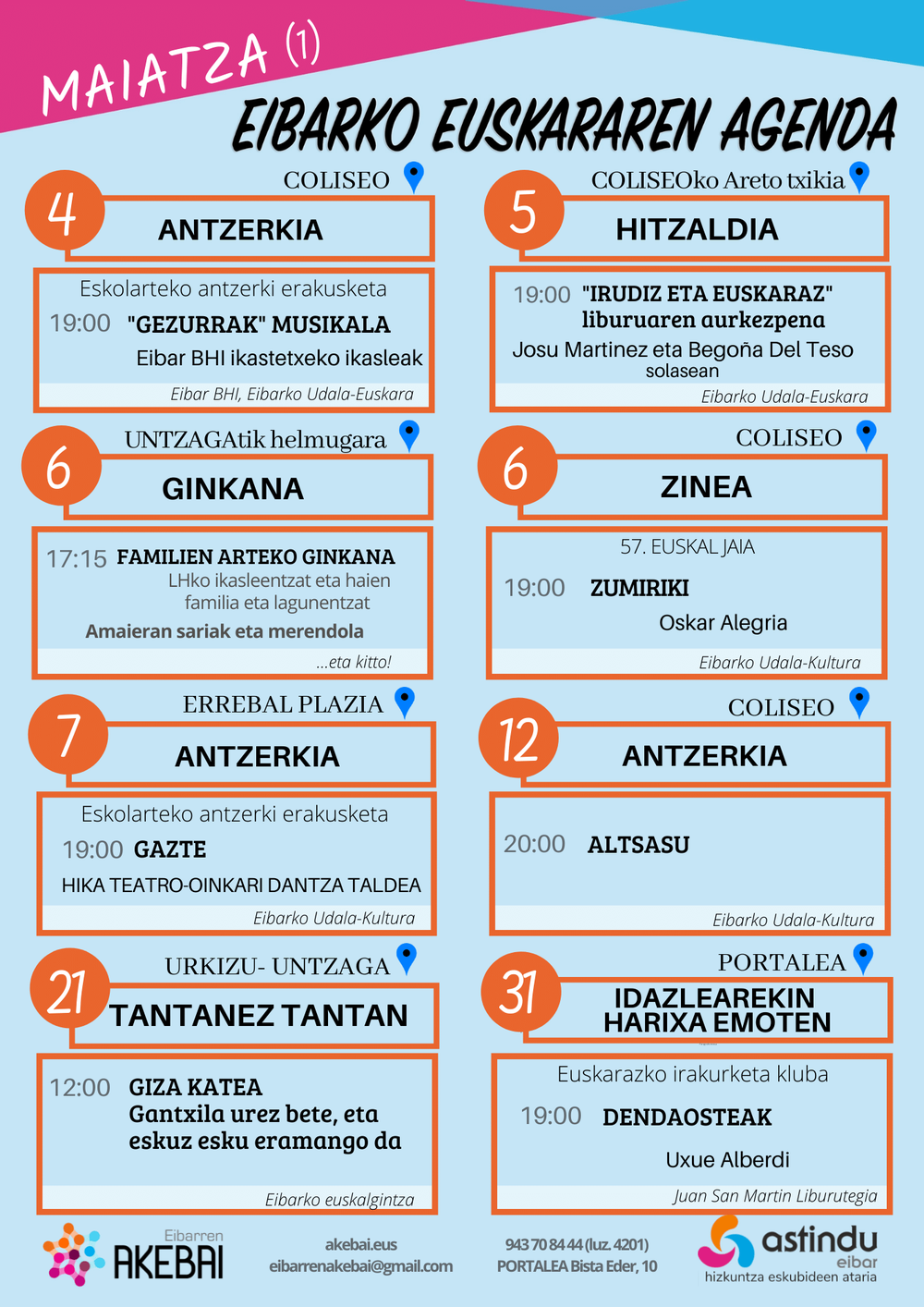 Agenda del euskera. Mayo Agenda de mayo de 2022