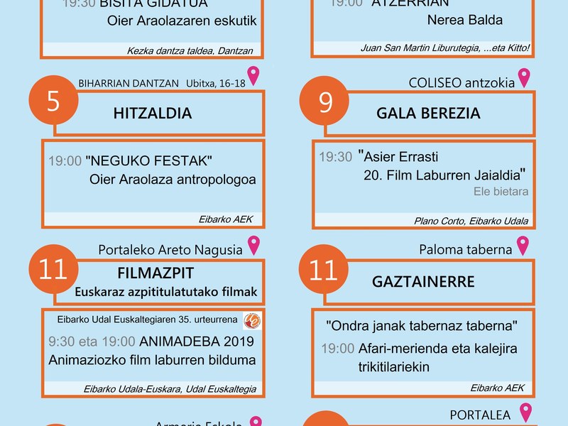 Agenda del euskera. Noviembre.
