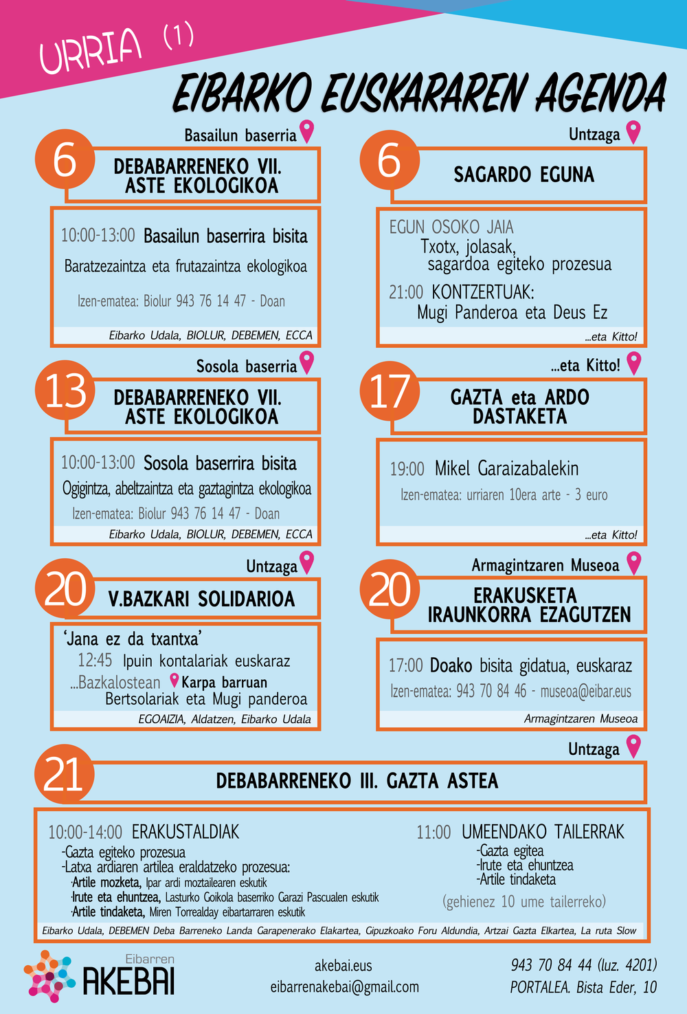 Agenda del euskera. Octubre