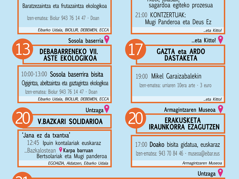Agenda del euskera. Octubre