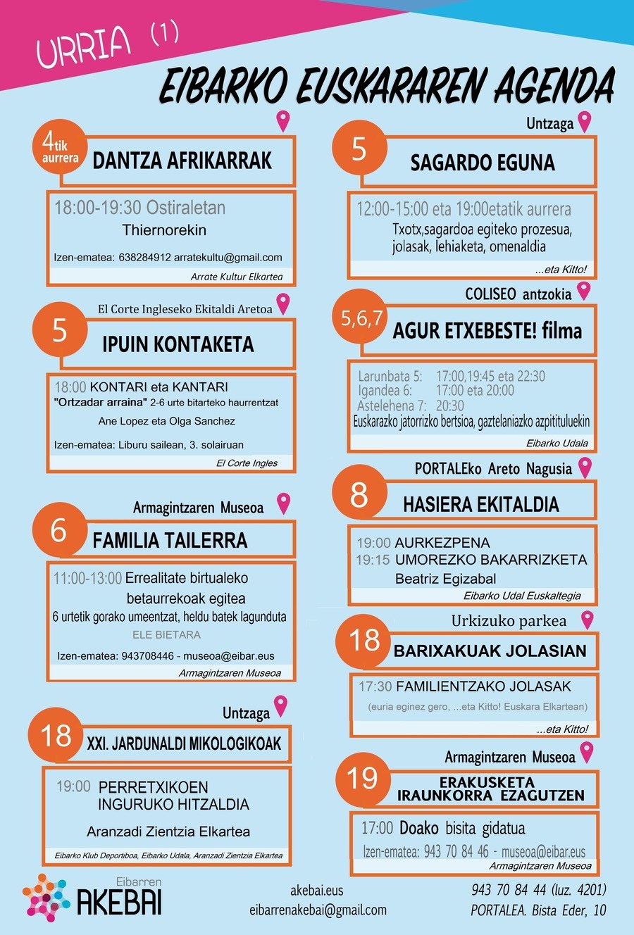 Agenda del euskera. Octubre.