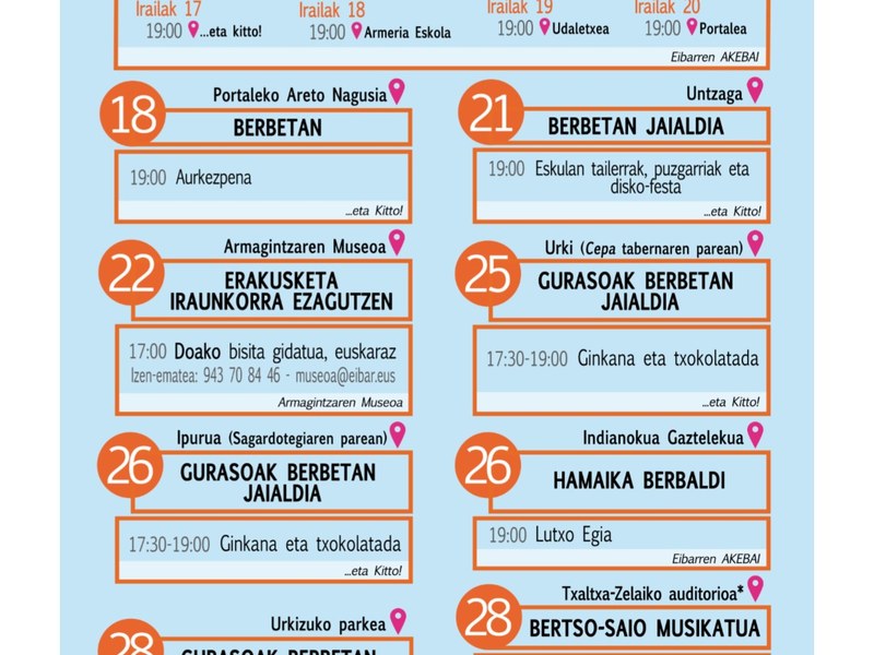 Agenda del euskera. Septiembre.