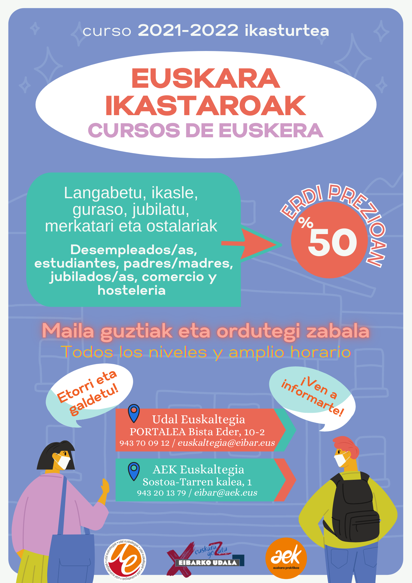Campaña especial de euskaldunización en el Euskaltegi Municipal y AEK de Eibar