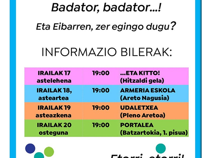 Con motivo del "Euskaraldia", tendrán lugar varias sesiones informativas durante este mes de septiembre