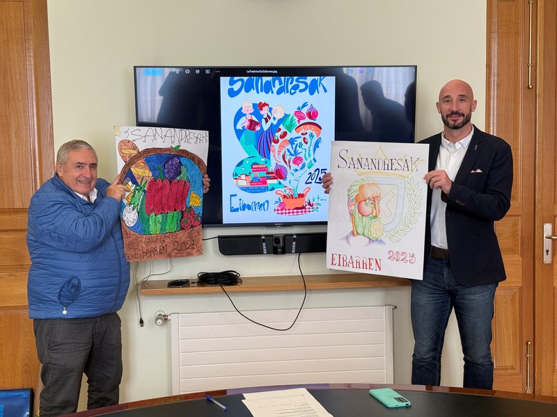 Jon Iraola, alcalde de Eibar, y Patxi Lejardi, concejal de Fiestas.
