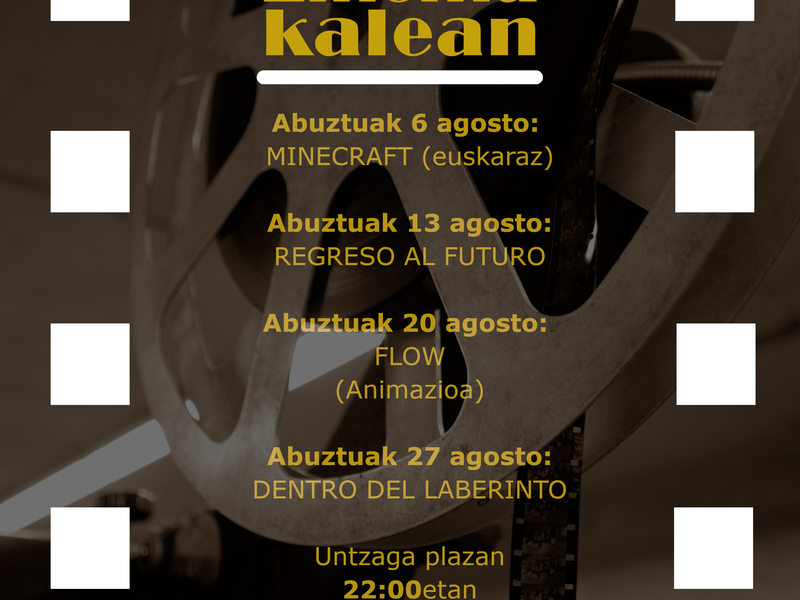El cine al aire libre regresa a Untzaga con cuatro proyecciones durante el mes de agosto