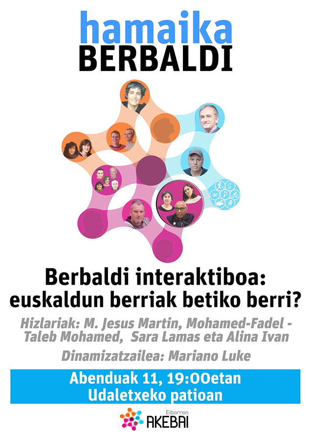 El patio del Ayuntamiento acogerá mañana martes, 11 de diciembre, la charla titulada "Berbaldi interaktiboa: euskaldun berriak betiko berri?"