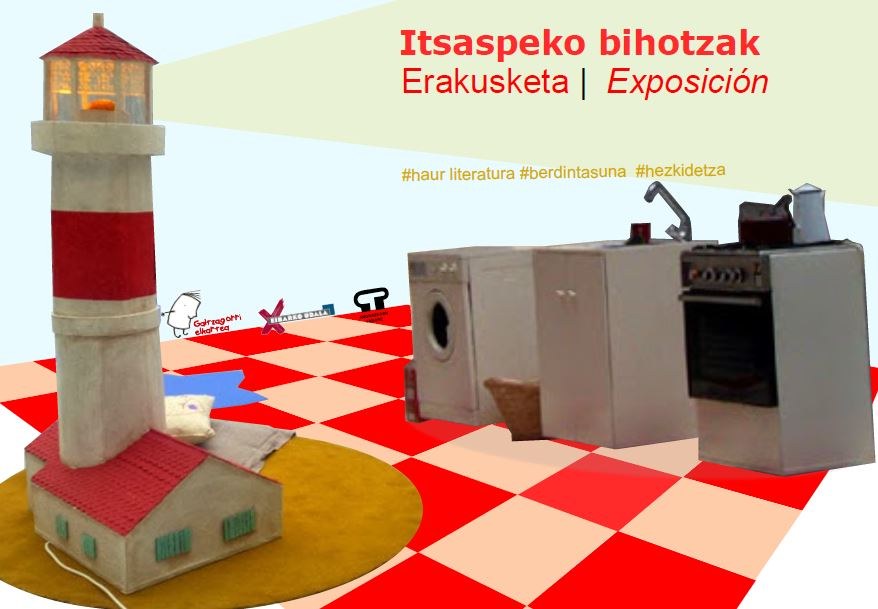 El salón literario Itsaspeko bihotzak en Eibar cartel