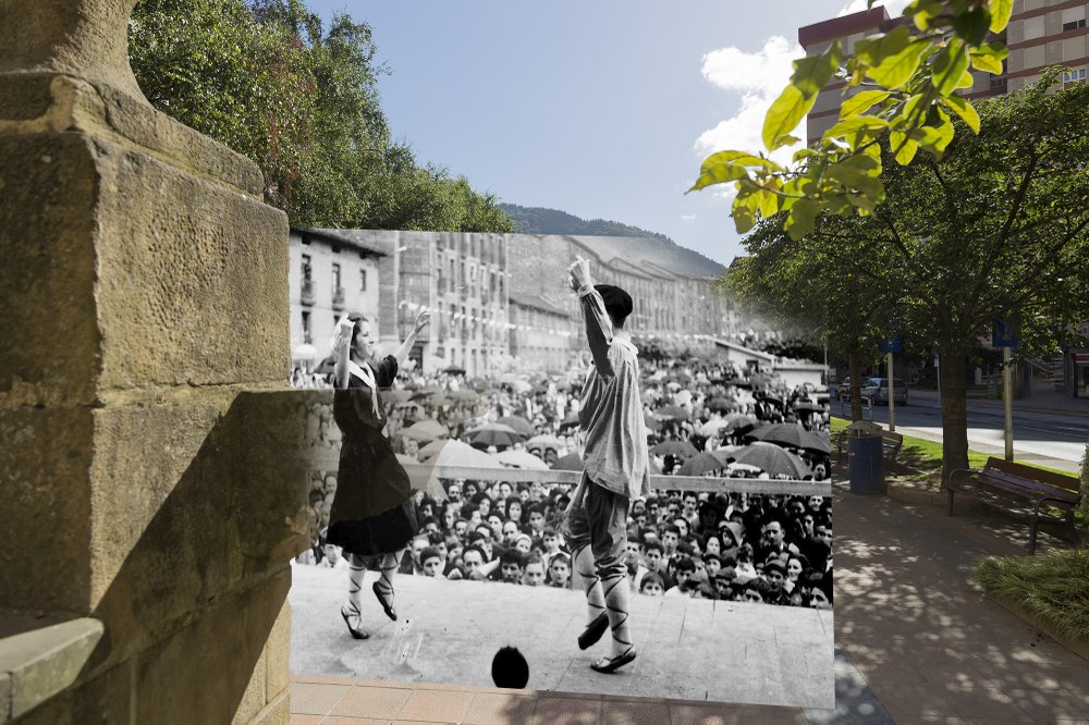 El trabajo “Retrofotografiar Eibar” de Gorka Castrillo, que une el pasado con el presente, ya está terminado.