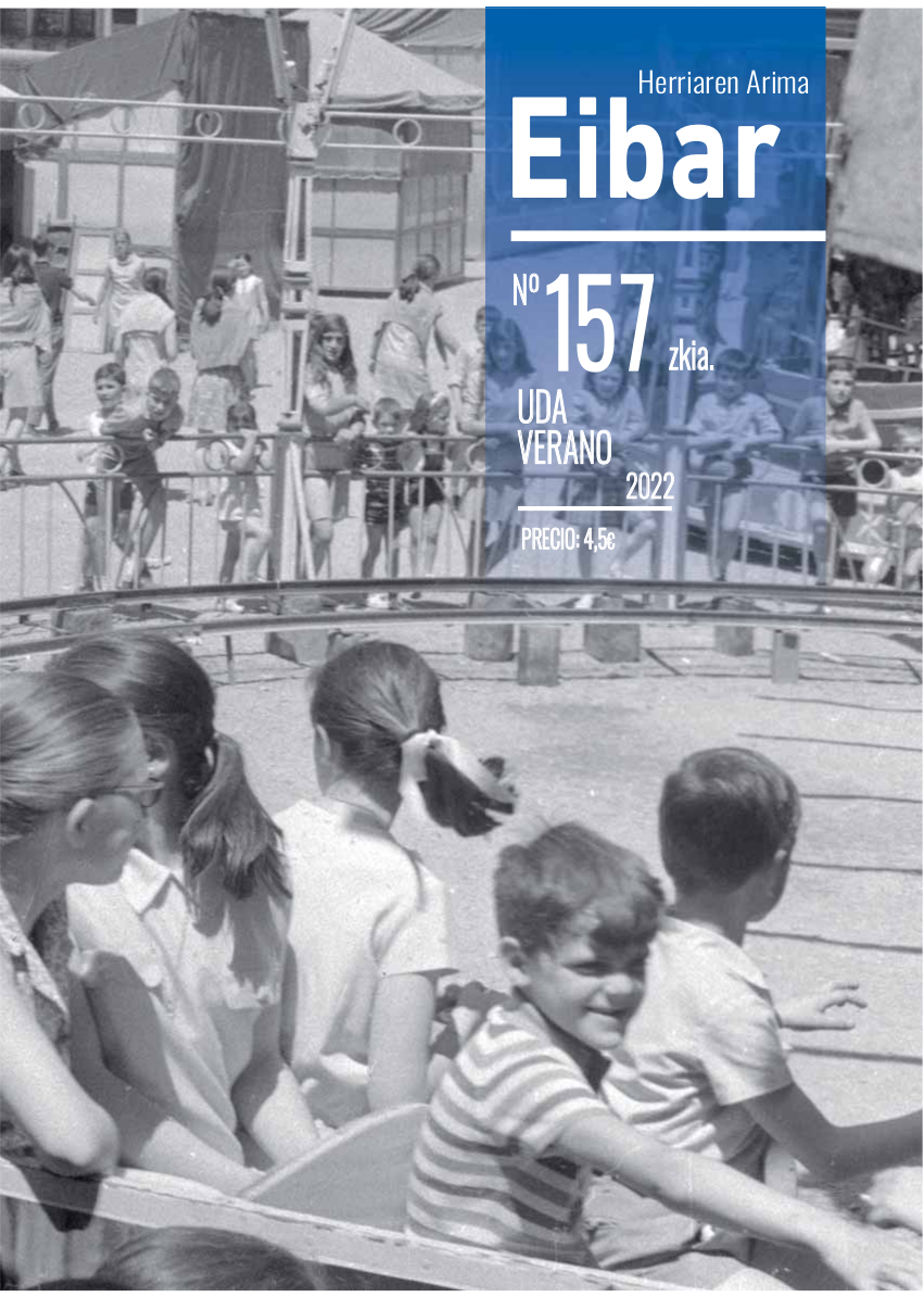 El último número (157) de la revista Eibar, que corresponde al periodo estival del 2022, en la calle y en esta web Portada del número 157