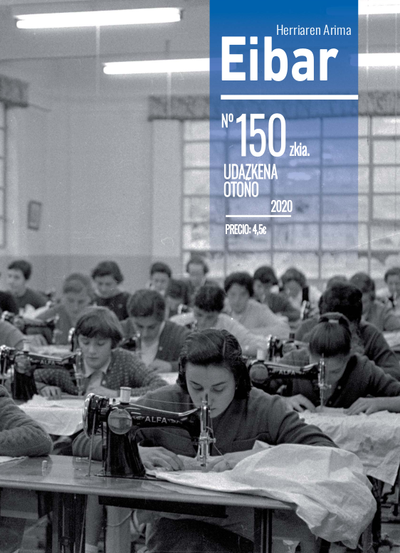 El último número de la revista Eibar en la calle y en esta web 1959. Taller de costura. Fotografía: Archivo Municipal de Eibar