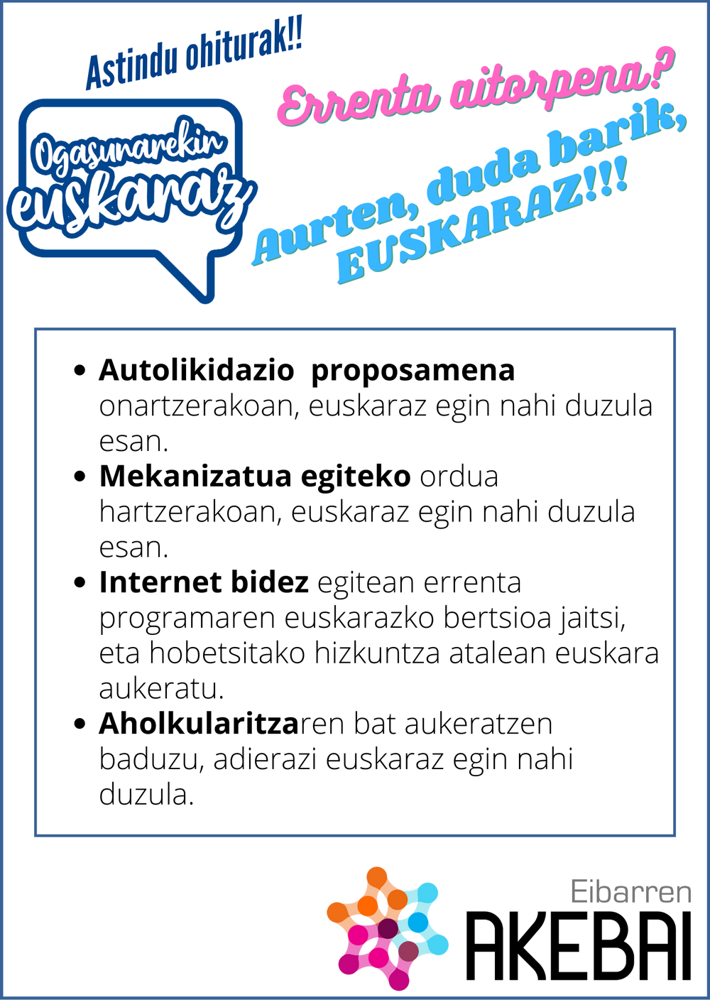 Recomendaciones para comunicarse en euskera con Hacienda