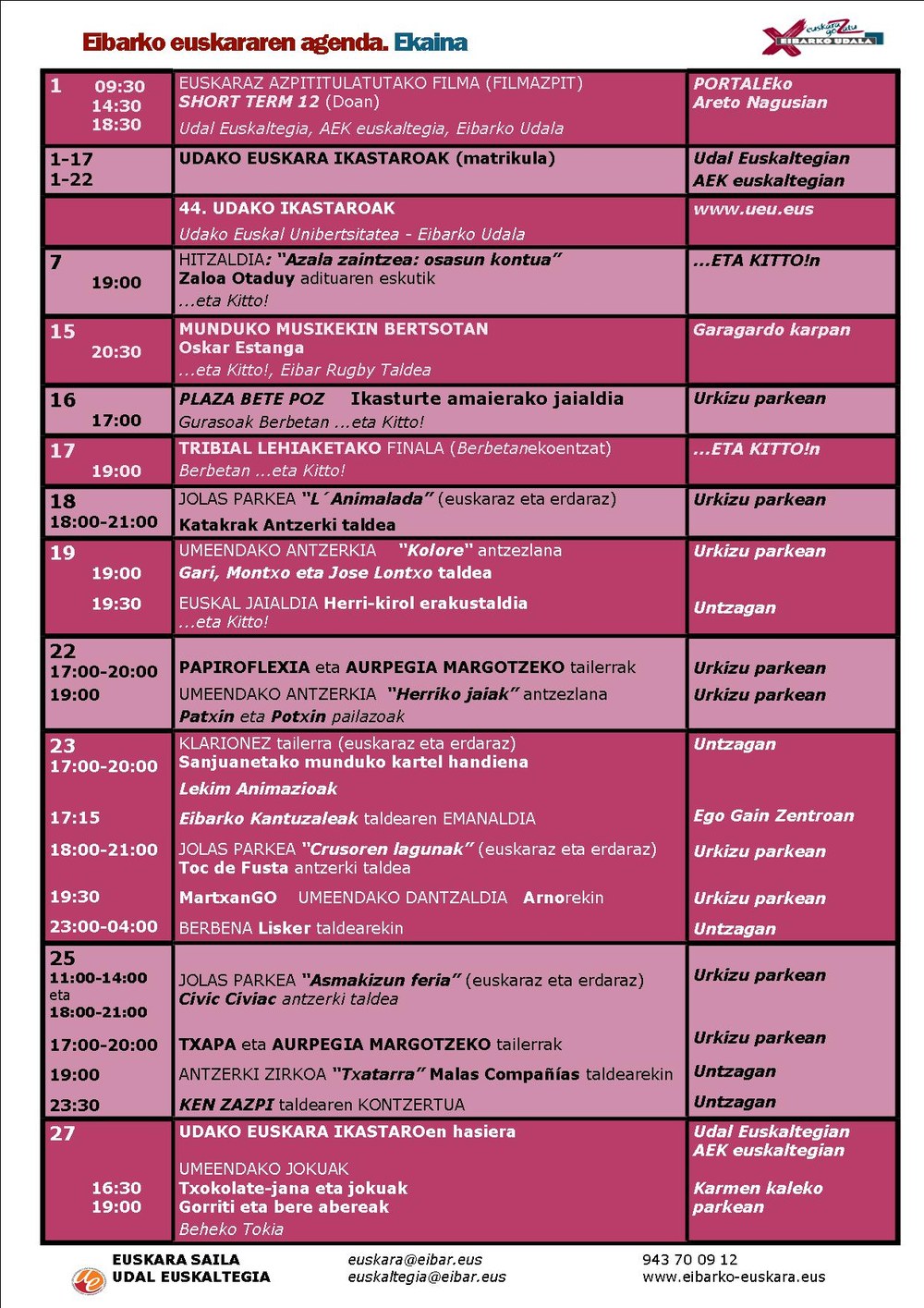 Agenda del euskera