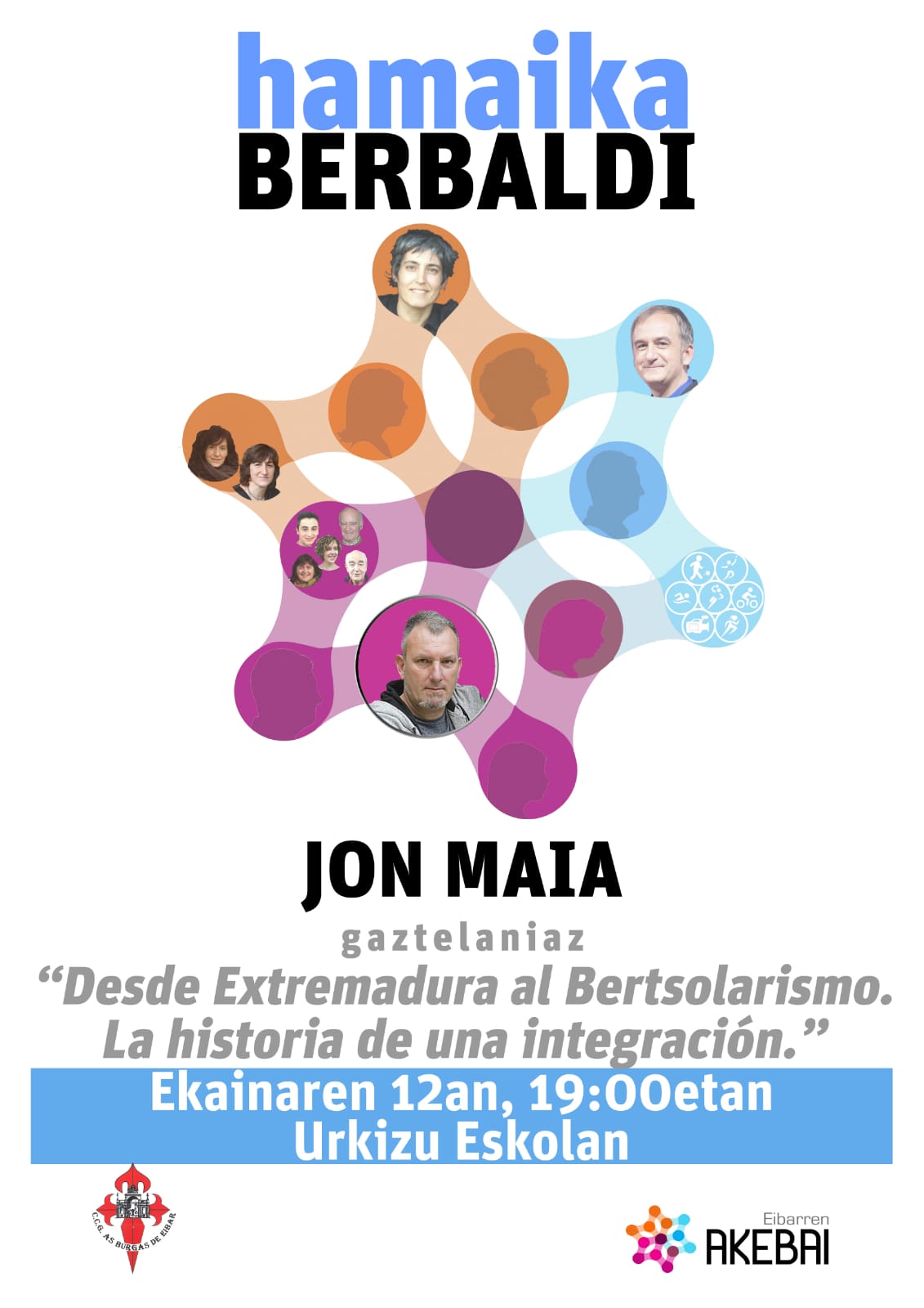 La escuela de Urkizu acogerá esta tarde la charla "Desde Extremadura al Bertsolarismo. La historia de una integración" del bertsolari Jon Maia