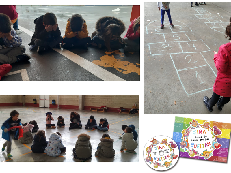Niños y niñas jugando 