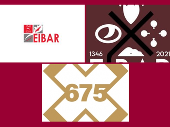 Logotipo del 675 aniversario de Eibar: seleccionados los tres finalistas para la votación popular