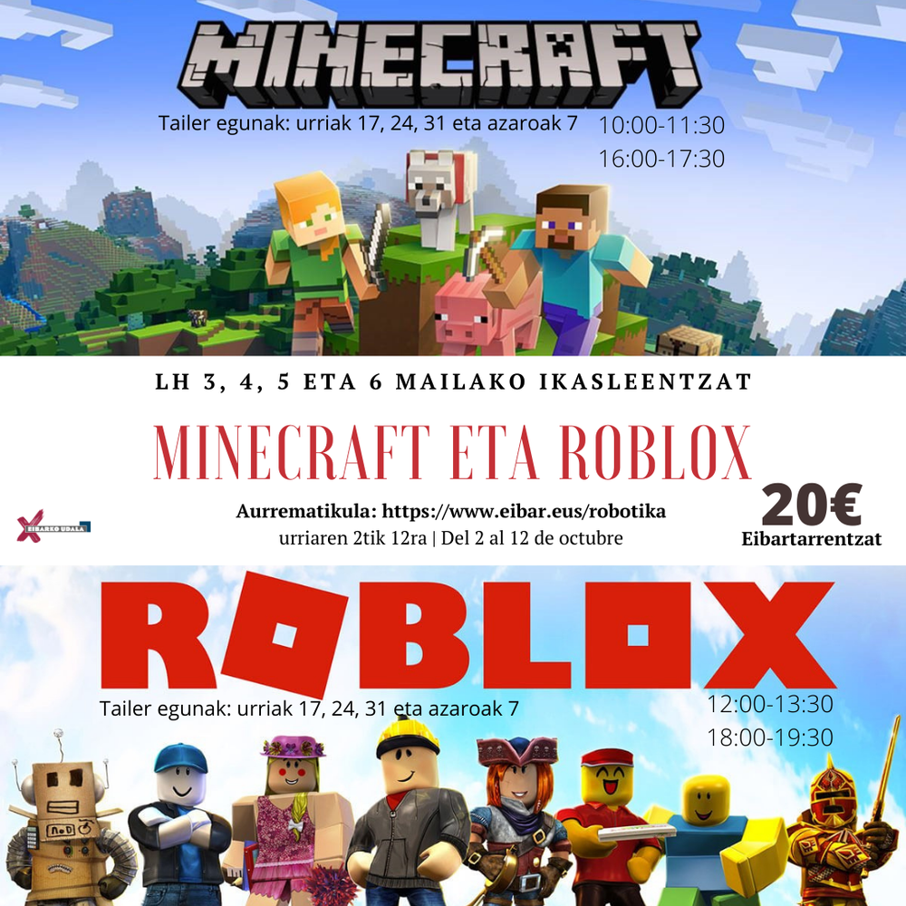Minecraft y Roblox robótica