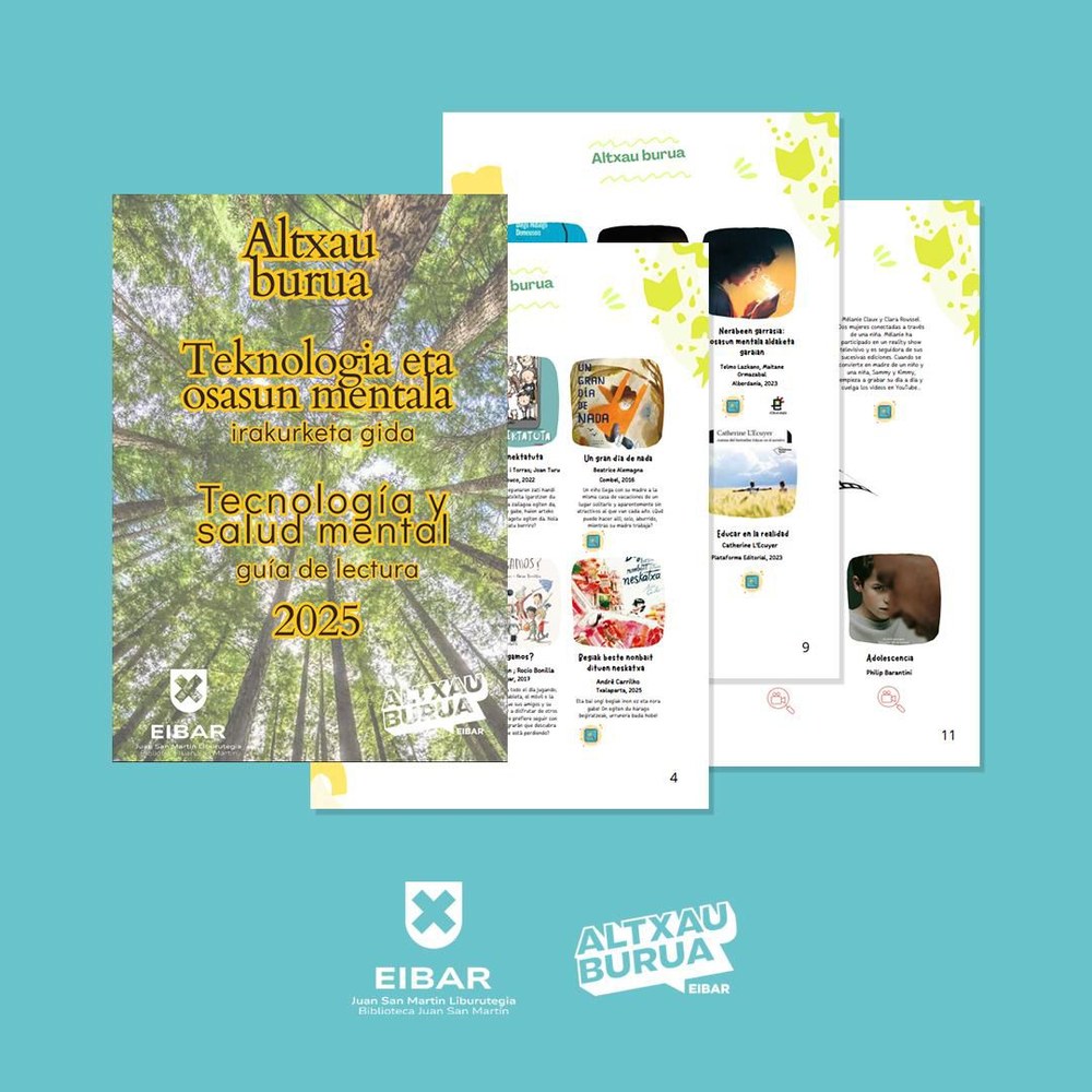 Nueva guía de lectura: "Tecnología y salud mental" en colaboración con Altxau Burua Eibar Imagen de la guía de lectura