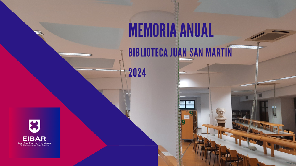 Presentamos la memoria de actividad de la Biblioteca durante el año 2024 Portada de la memoria de 2024