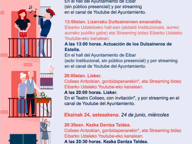 Programa de las fiestas de San Juan 2020.