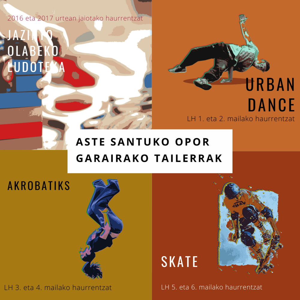 Talleres durante las vacaciones de Semana Santa 2022 Aste Santuko opor garaiko tailerrak