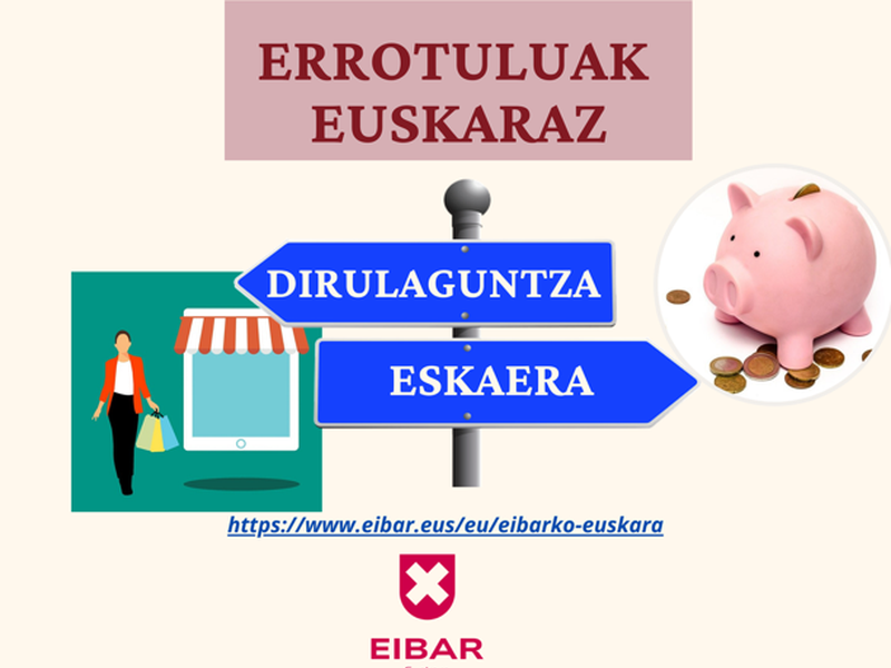 Abierto el plazo para la solicitud de subvenciones para poner rótulos en euskera en establecimientos