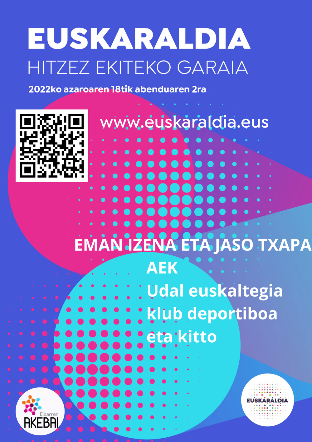 Ya está abierto el plazo de inscripción para participar en el Euskaraldia Cartel de inscripción.