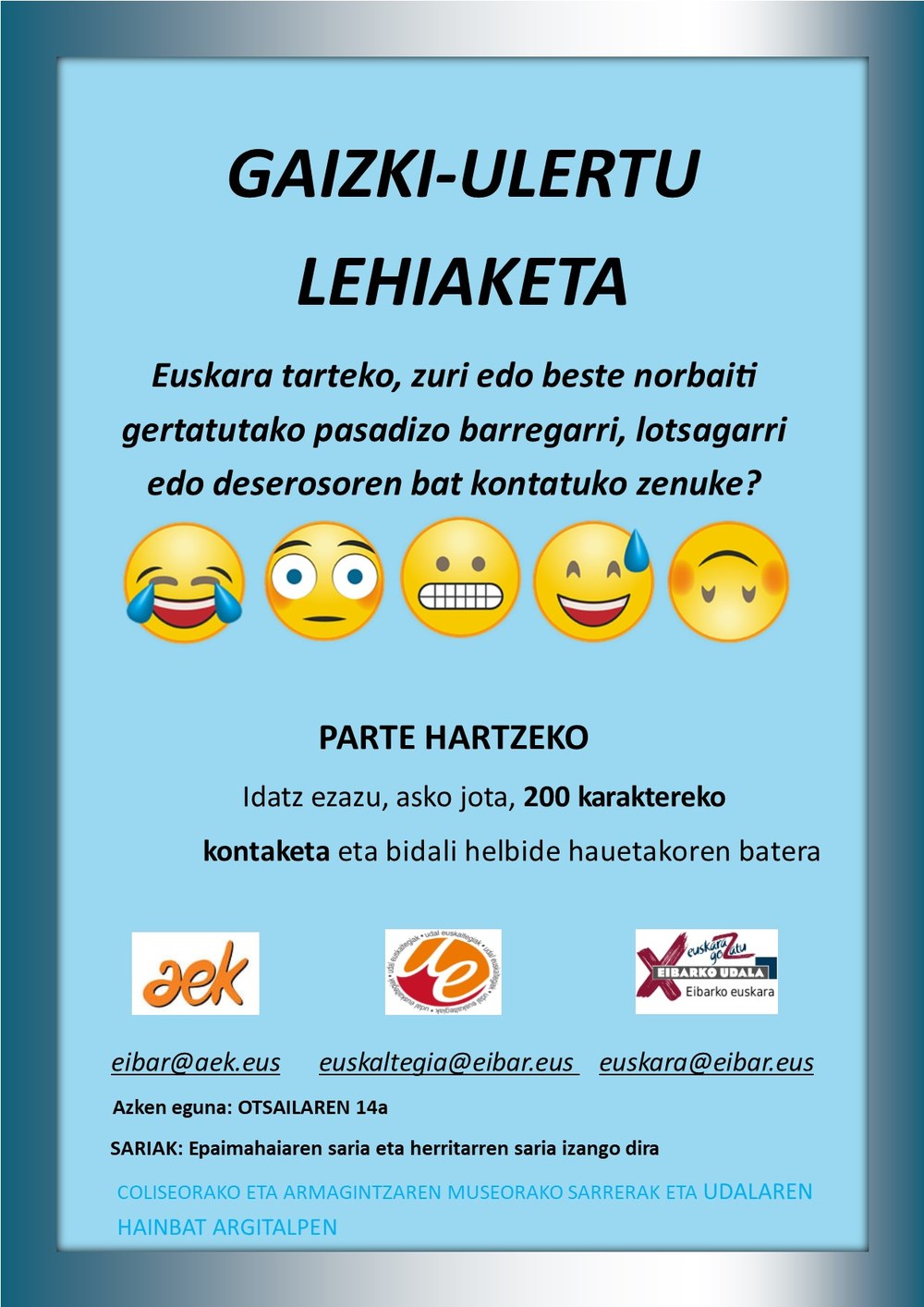 Concurso en euskera de malentendidos Imagen del cartel anunciador